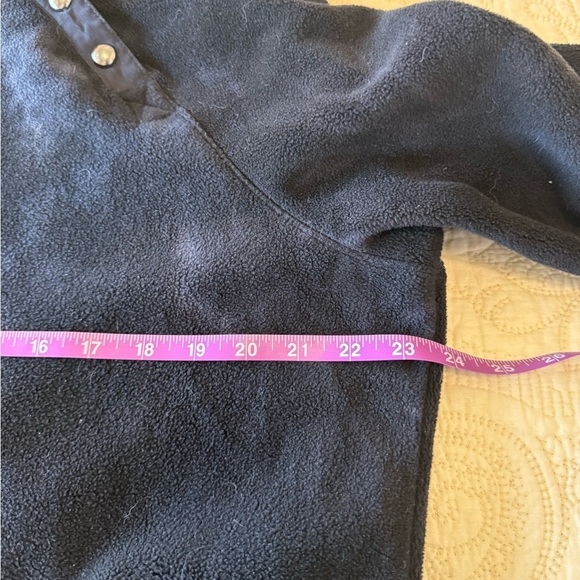 Cozy warm black grey fleece pullover jacket with button collar women's XL - Picture 4 of 8